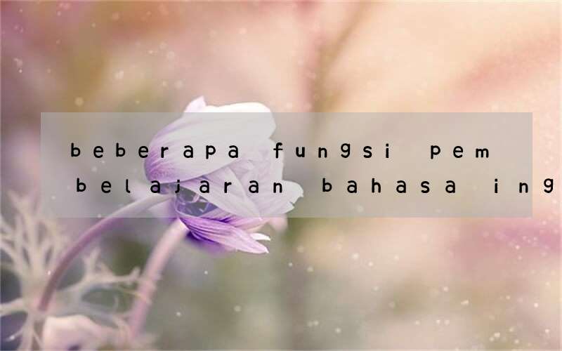 beberapa fungsi pembelajaran bahasa inggris anak usia dini